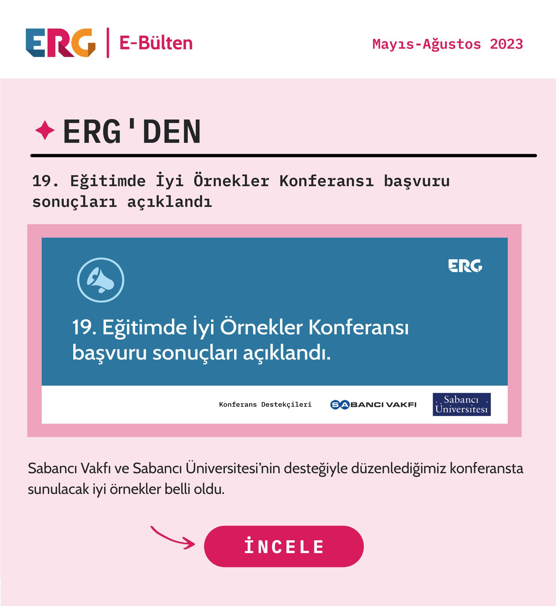 19. Eğitimde İyi Örnekler Konferansı başvuru sonuçları açıklandı